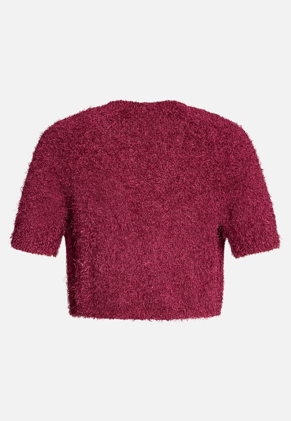 Sommer-Strickjacke mit Effektgarn / Rückseite