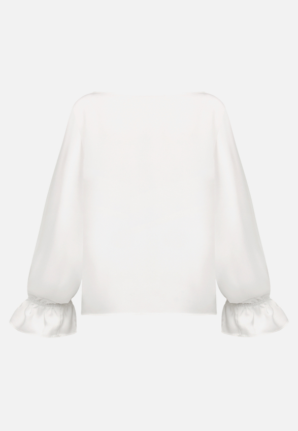 Satin-Bluse mit U-Boot-Ausschnitt / Rückseite