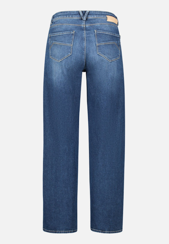 High Waisted-Jeans mit weitem Bein / Rückseite