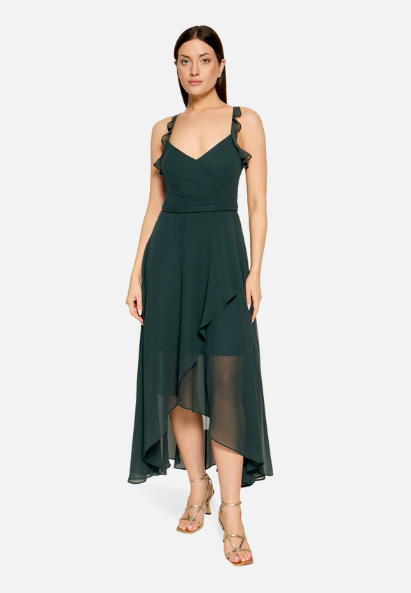 Abendkleid mit Volant / Modellfoto Vorderseite