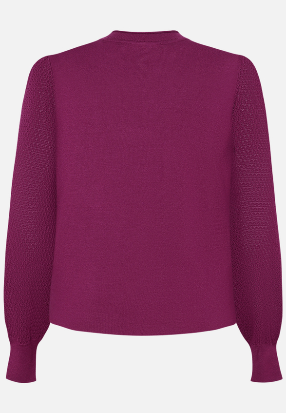 Feinstrickpullover  mit Puffärmeln  / Rückseite