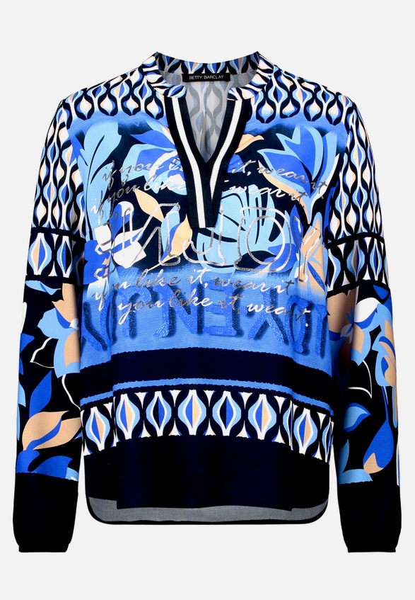 Longbluse mit Stehkragen / Vorderseite