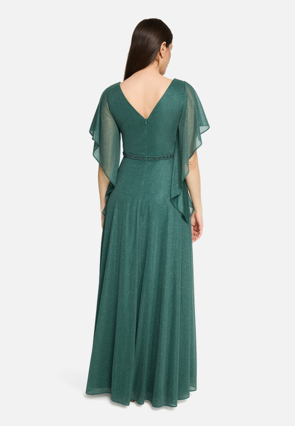 Abendkleid im Glitzer-Look / Modellfoto Rückseite