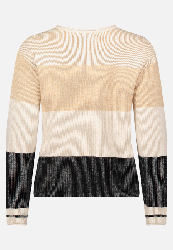 Strickpullover mit Rippenstruktur / Rückseite