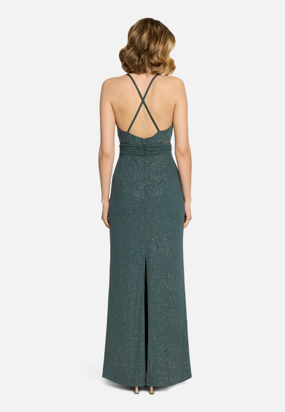 Abendkleid mit Cut-Outs / Modellfoto Rückseite