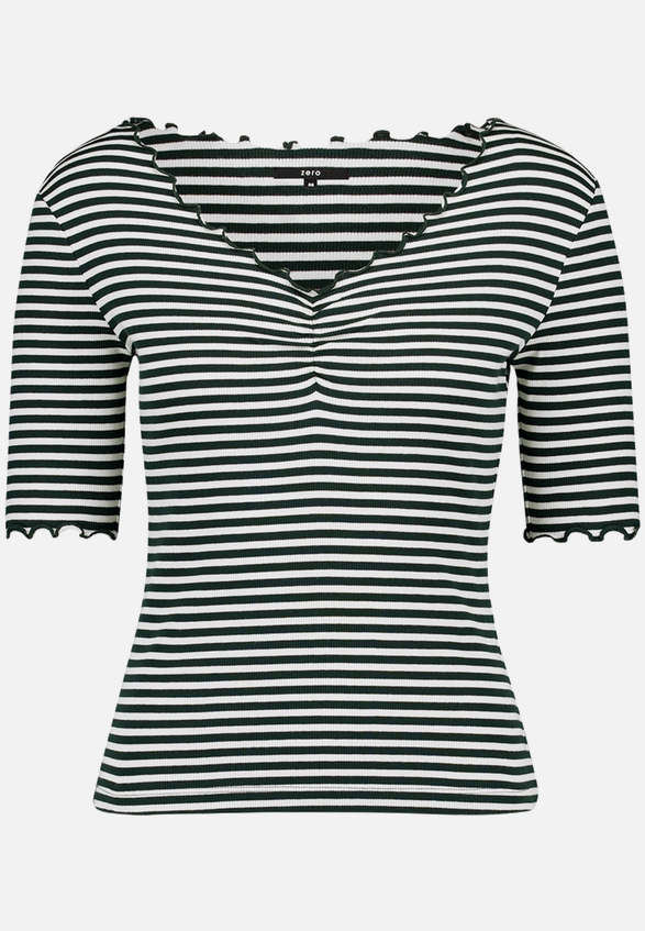 Shirt gestreift mit Raffung / Vorderseite