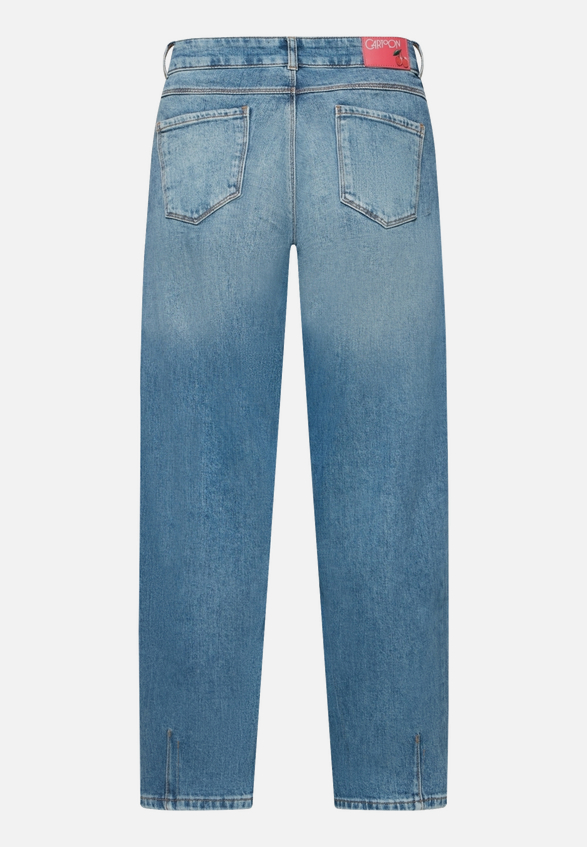 Used Look-Jeans mit Waschung / Rückseite