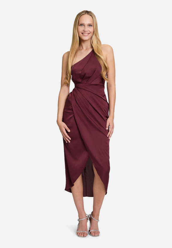 Abendkleid mit Raffung / Modellfoto Vorderseite