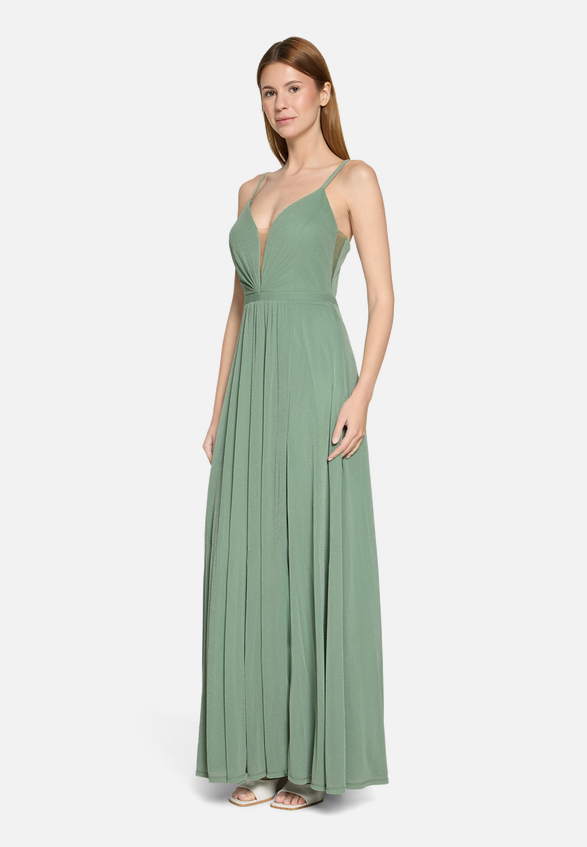 Abendkleid mit Lurexfaden / Modellfoto Vorderseite (Outfit)