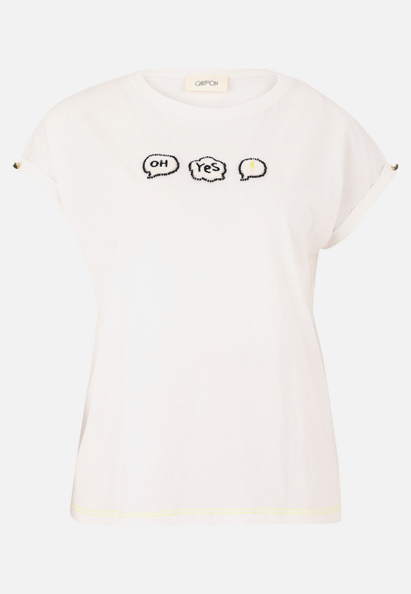 Baumwollshirt mit Ärmelaufschlag / Vorderseite