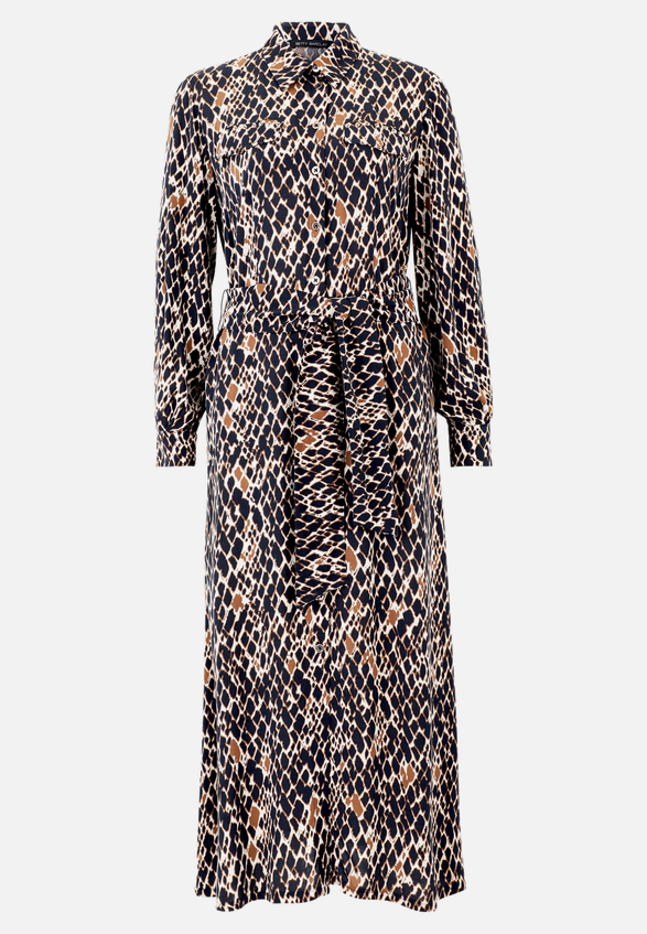 Hemdblusenkleid mit Bindegürtel / Vorderseite