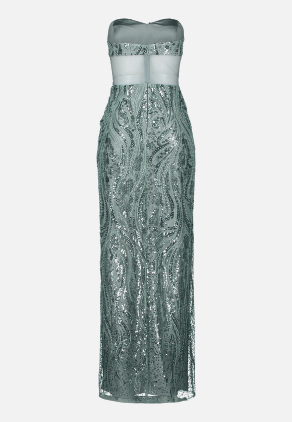 Abendkleid mit Pailletten / Rückseite