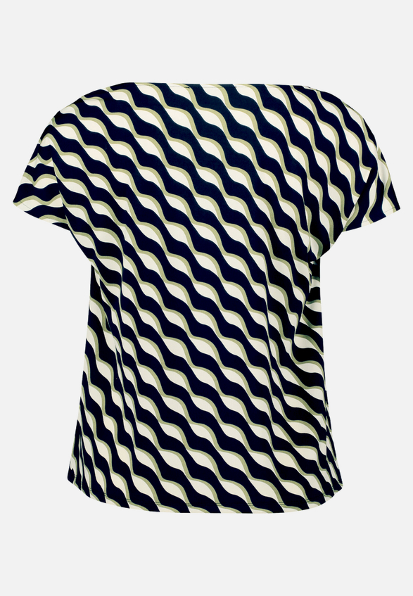 Printshirt mit Wasserfallausschnitt / Rückseite