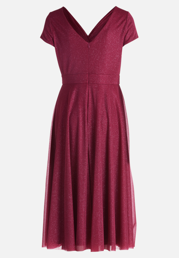 Cocktailkleid im Glitzer-Look / Rückseite