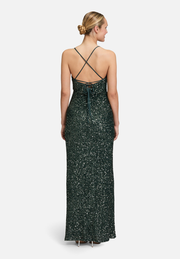 Abendkleid figurbetont / Modellfoto Rückseite