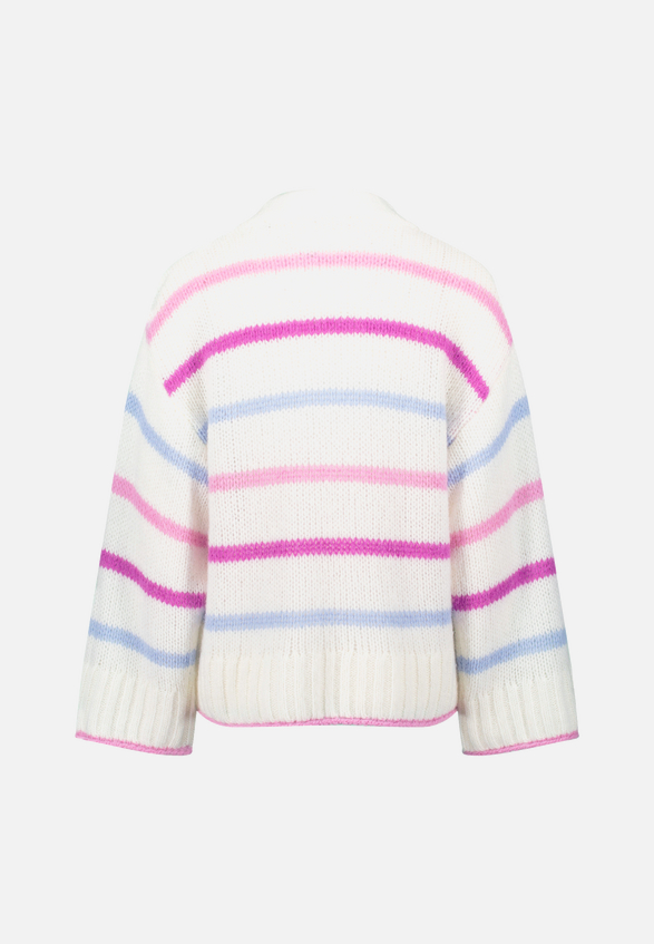 Grobstrickpullover mit Streifen / Rückseite