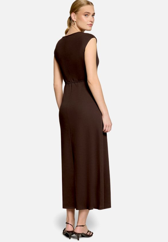 Jerseykleid  Maxi mit Bindegürtel / Modellfoto Rückseite