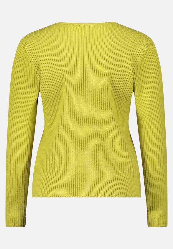 Feinstrickpullover mit Rippenstruktur / Rückseite