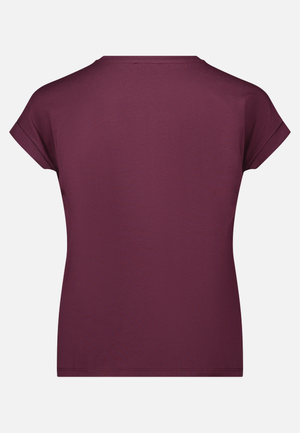 Rundhals-Shirt mit Ärmelaufschlag / Rückseite