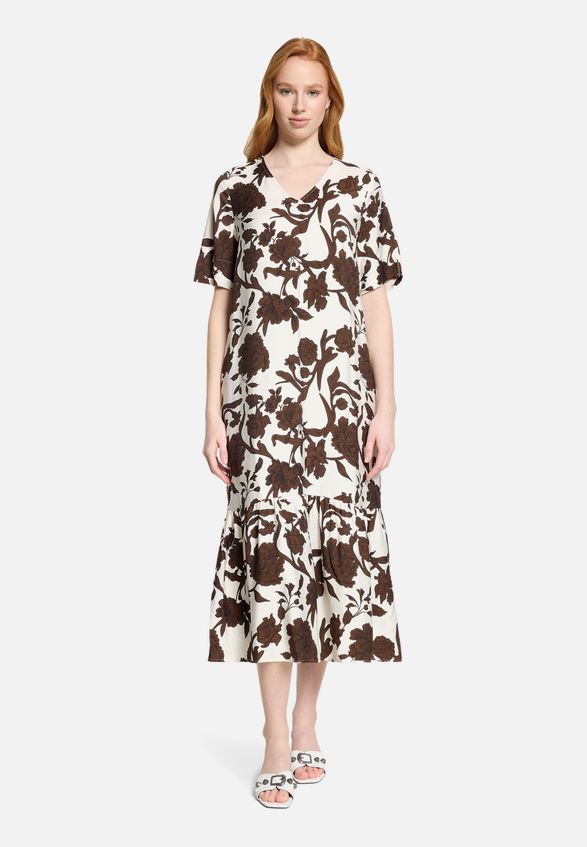 Midikleid mit Volant / Modellfoto Vorderseite