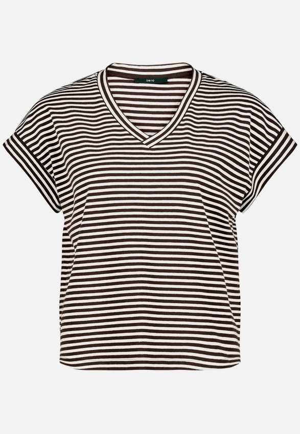 Shirt  gestreift mit V-Ausschnitt  / Vorderseite