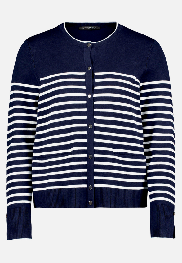 Basic-Strickjacke mit Streifen / Vorderseite