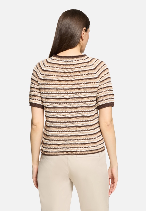 Strickpullover mit Rundhalsausschnitt / Modellfoto Rückseite