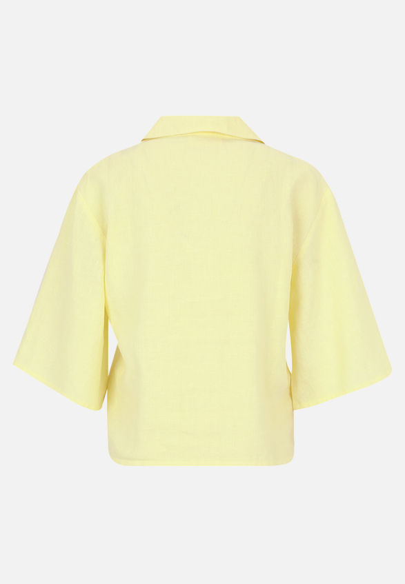 Leinenbluse mit Kragen / Rückseite