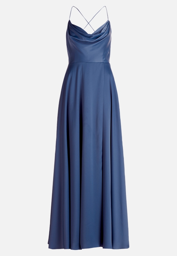 Abendkleid mit Wasserfallausschnitt / Vorderseite