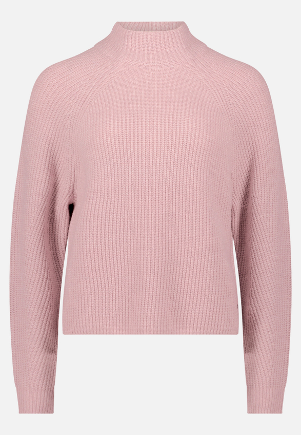 Grobstrick-Pullover mit hohem Kragen / Vorderseite