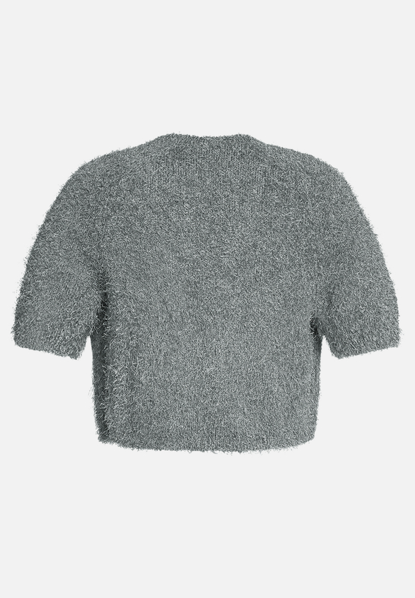 Sommer-Strickjacke mit Effektgarn / Rückseite