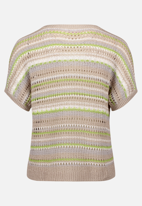 Lochstrick-Pullover mit U-Boot-Ausschnitt / Rückseite