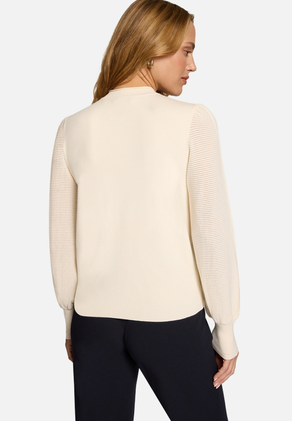 Pullover mit hohem Kragen / Modellfoto Rückseite