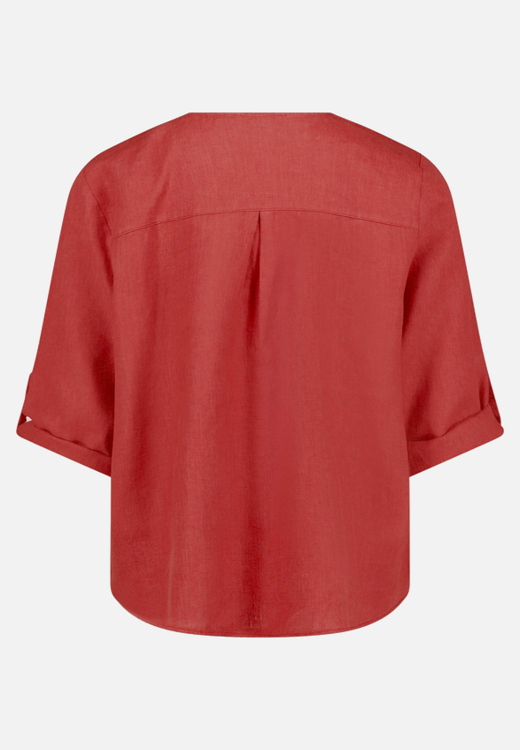Leinenbluse mit V-Ausschnitt / Rückseite