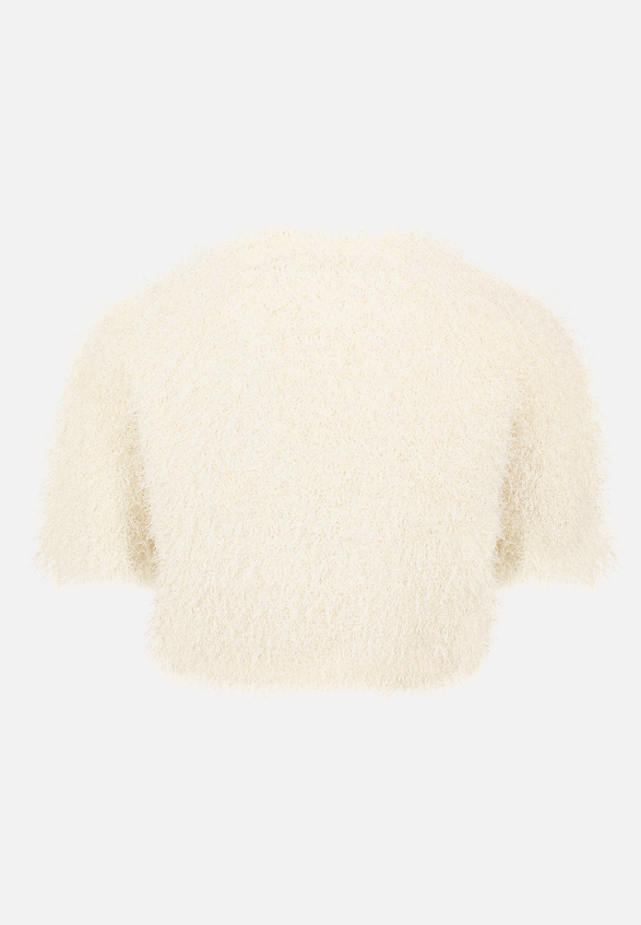 Sommer-Strickjacke mit Effektgarn / Rückseite