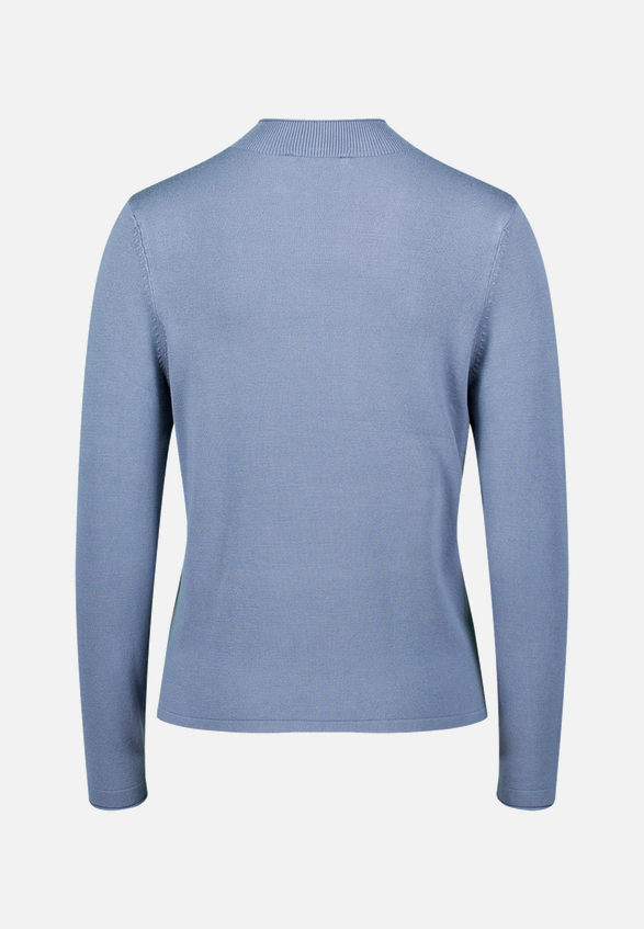 Feinstrickpullover mit hohem Kragen / Rückseite
