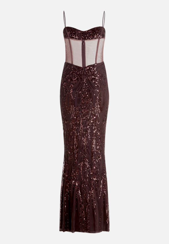 Abendkleid mit Pailletten / Rückseite
