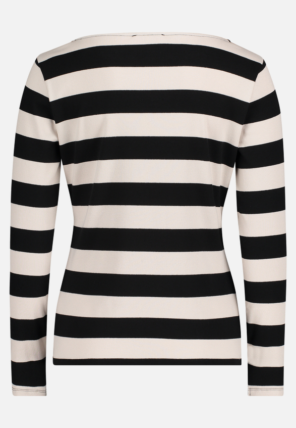 Basic Shirt mit Rippenstruktur / Rückseite