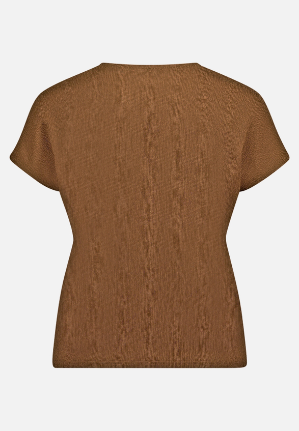 T-Shirt  aus Crêpe-Stoff mit V-Ausschnitt  / Rückseite