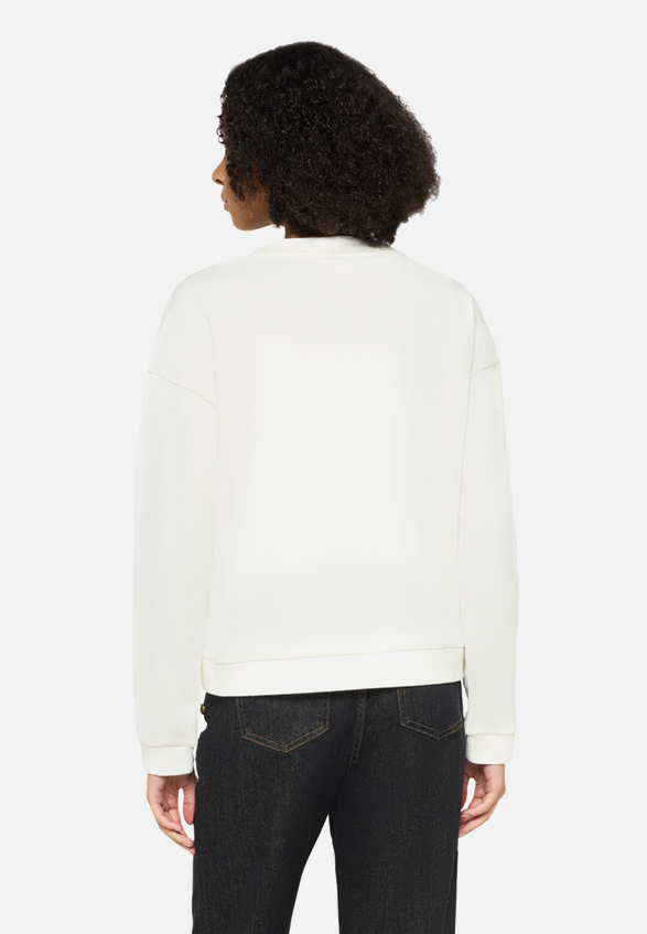 Sweatshirt mit Rippbündchen / Modellfoto Rückseite