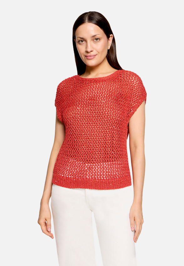 Strickpullunder mit Effektgarn / Modellfoto Vorderseite