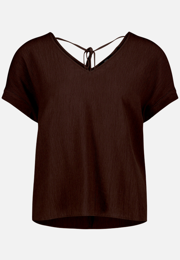 T-Shirt  mit V-Ausschnitt und Bindedetail  / Vorderseite