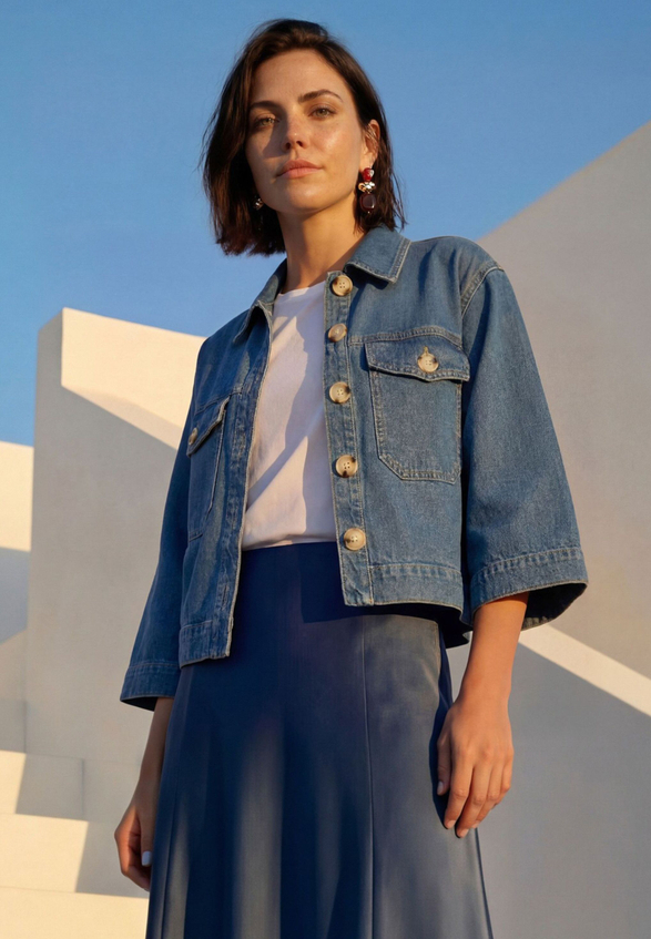 Blazer-Jacke im Jeans-Look / Imagebild
