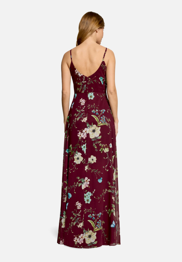 Abendkleid mit Muster / Modellfoto Rückseite