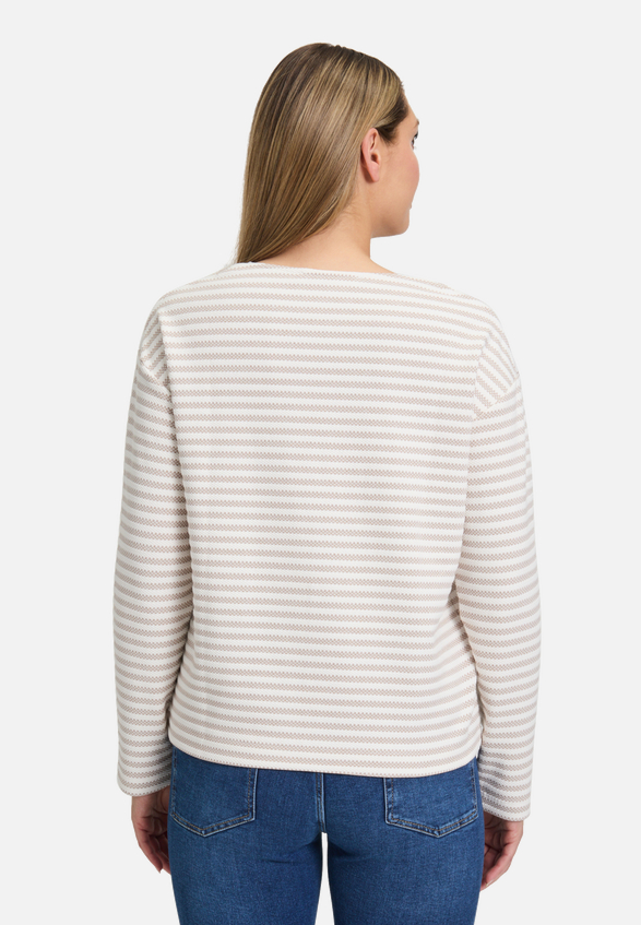 Sweatshirt mit U-Boot-Ausschnitt / Modellfoto Rückseite