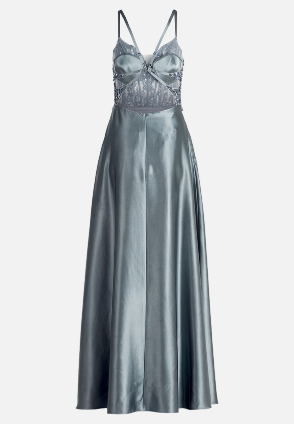 Abendkleid mit Stickerei / Rückseite