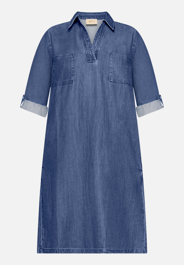 Jeanskleid mit Kragen / Vorderseite