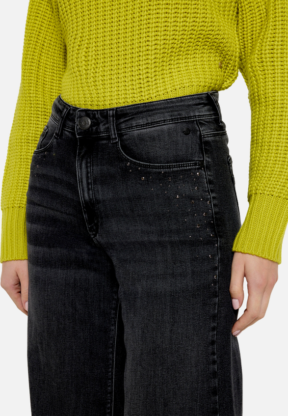 High Waisted-Jeans mit Strass / Detailbild