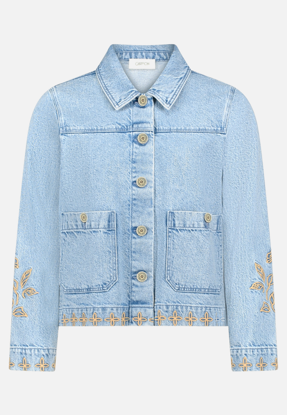 Jeansjacke mit Stickerei / Vorderseite