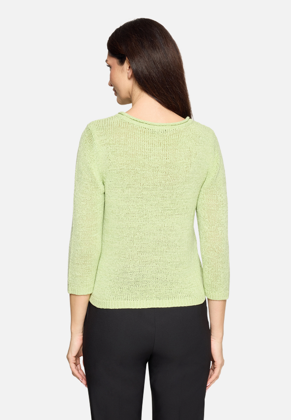 Strickpullover mit 3/4 Arm / Modellfoto Rückseite